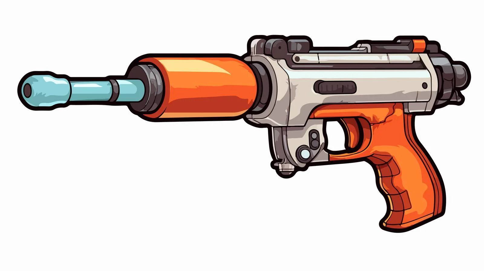 Quirky Cartoon Ray Gun Sticker — free download from Dotvec