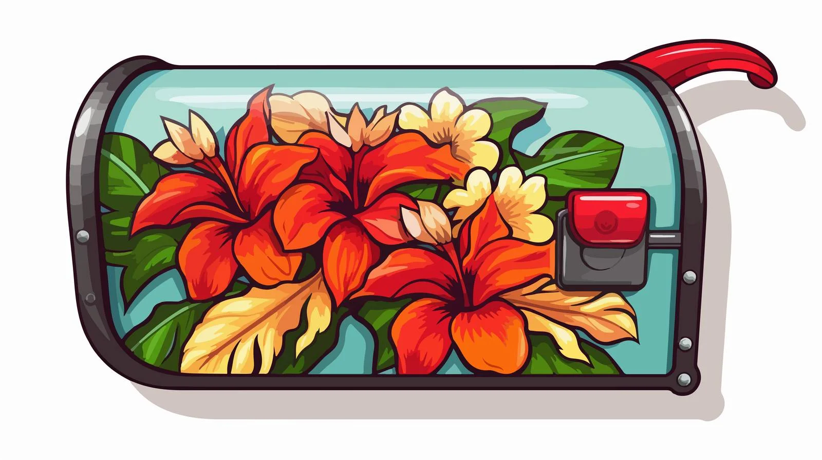 Closed Mailbox Tattoo Style Sticker — free download from Dotvec