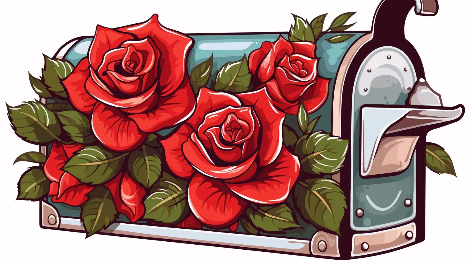 Closed Mailbox Tattoo Style Sticker — free download from Dotvec