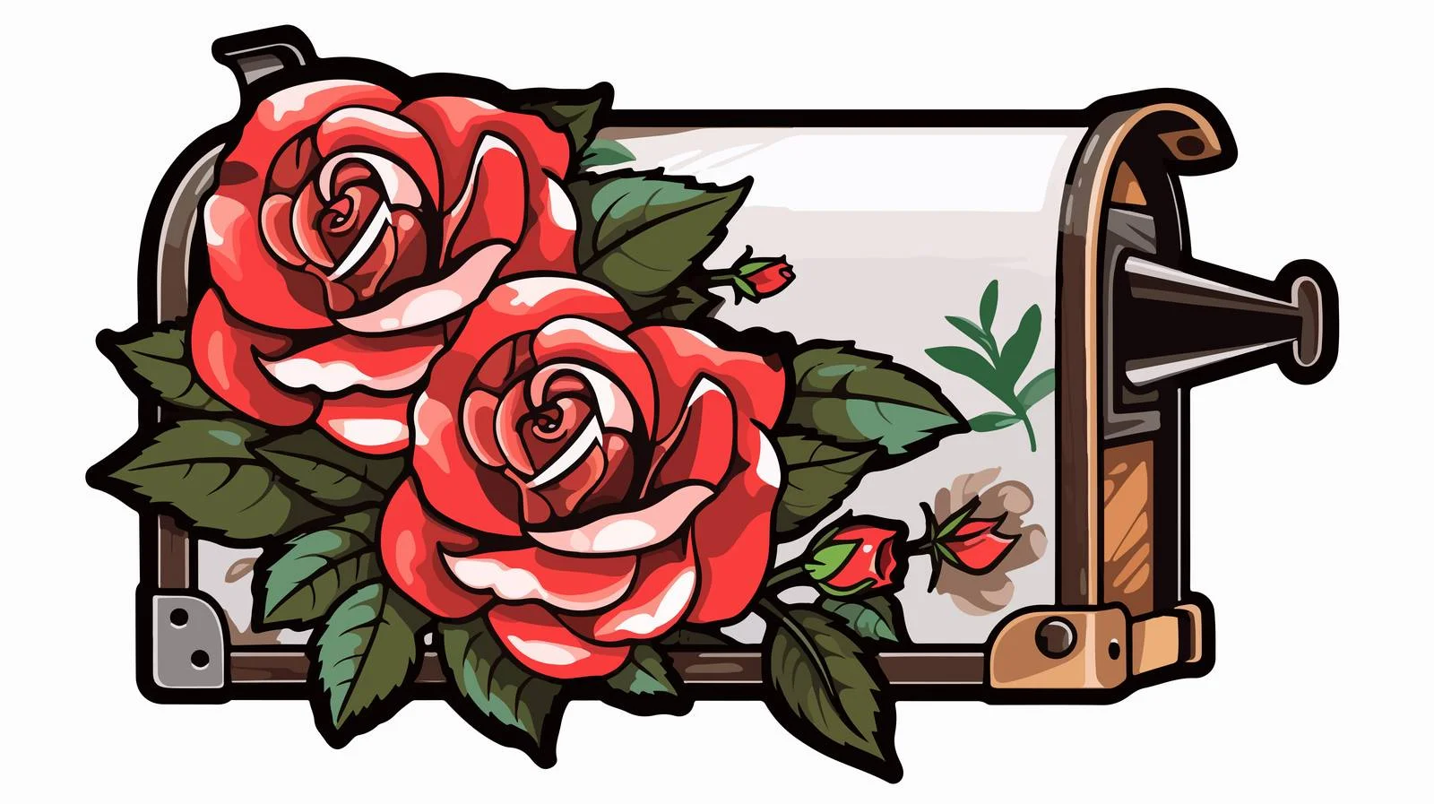 Tattoo Style Closed Mailbox Sticker — free download from Dotvec