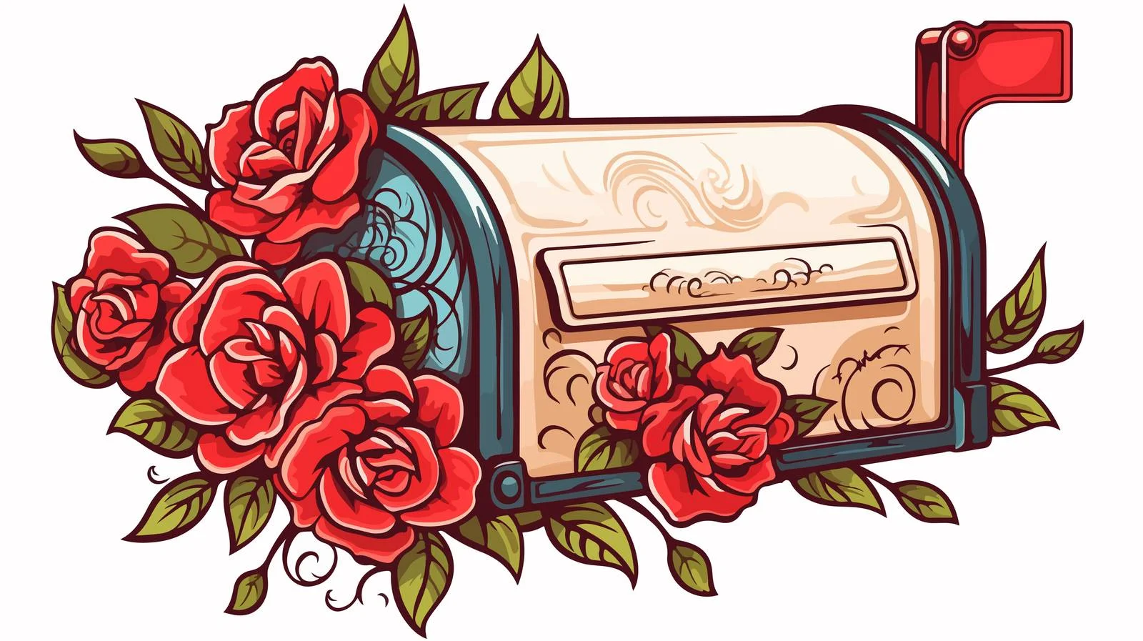 Tattoo Style Closed Mailbox Sticker — free download from Dotvec