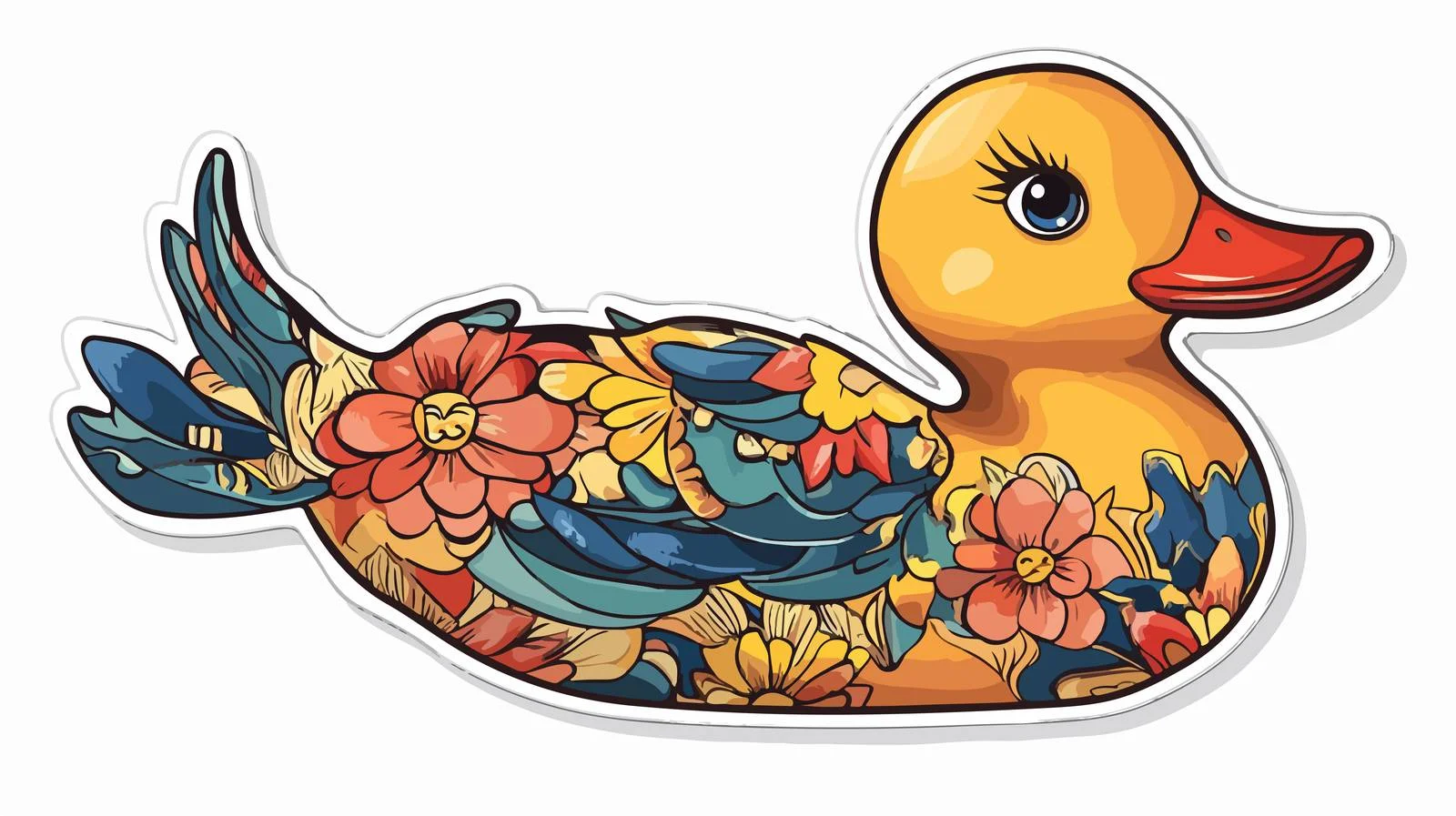 Tattoo Style Rubber Duck Sticker
