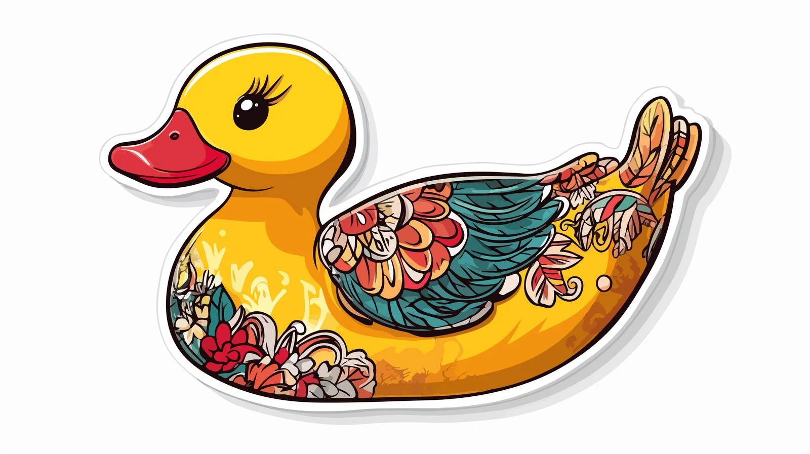 Tattoo Style Rubber Duck Sticker