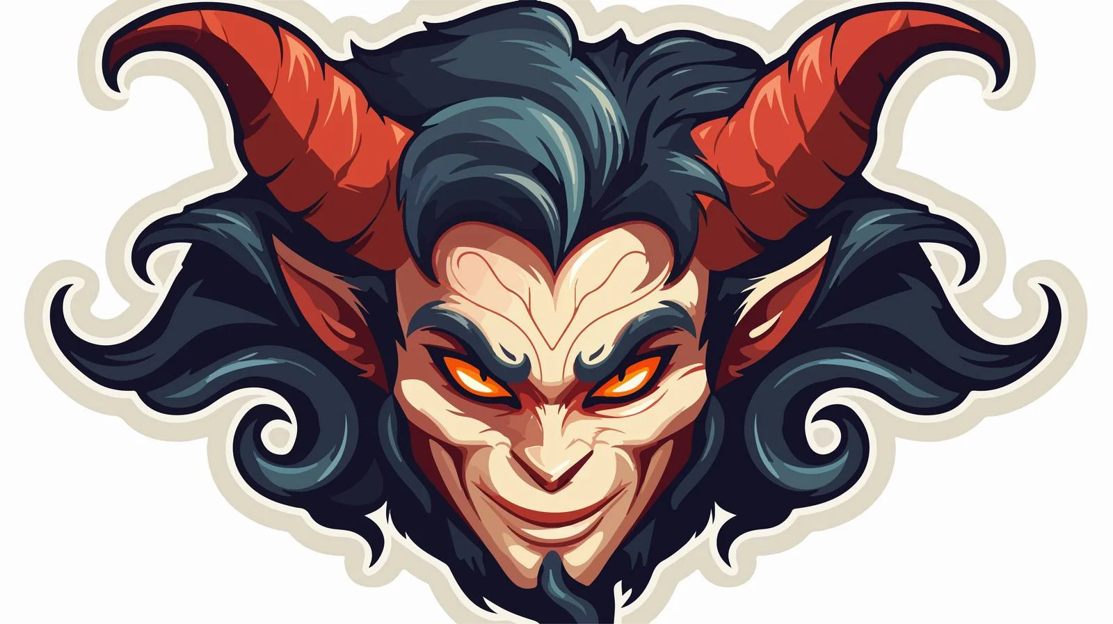 Tiefling Character Sticker with Scroll Ban — free download from Dotvec