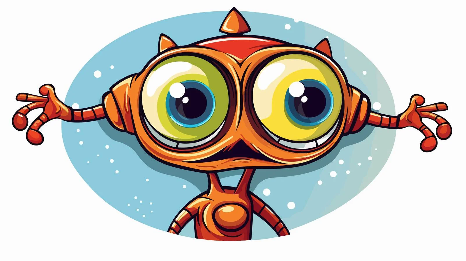 Strange Cartoon Alien Sticker Illustration — free download from Dotvec