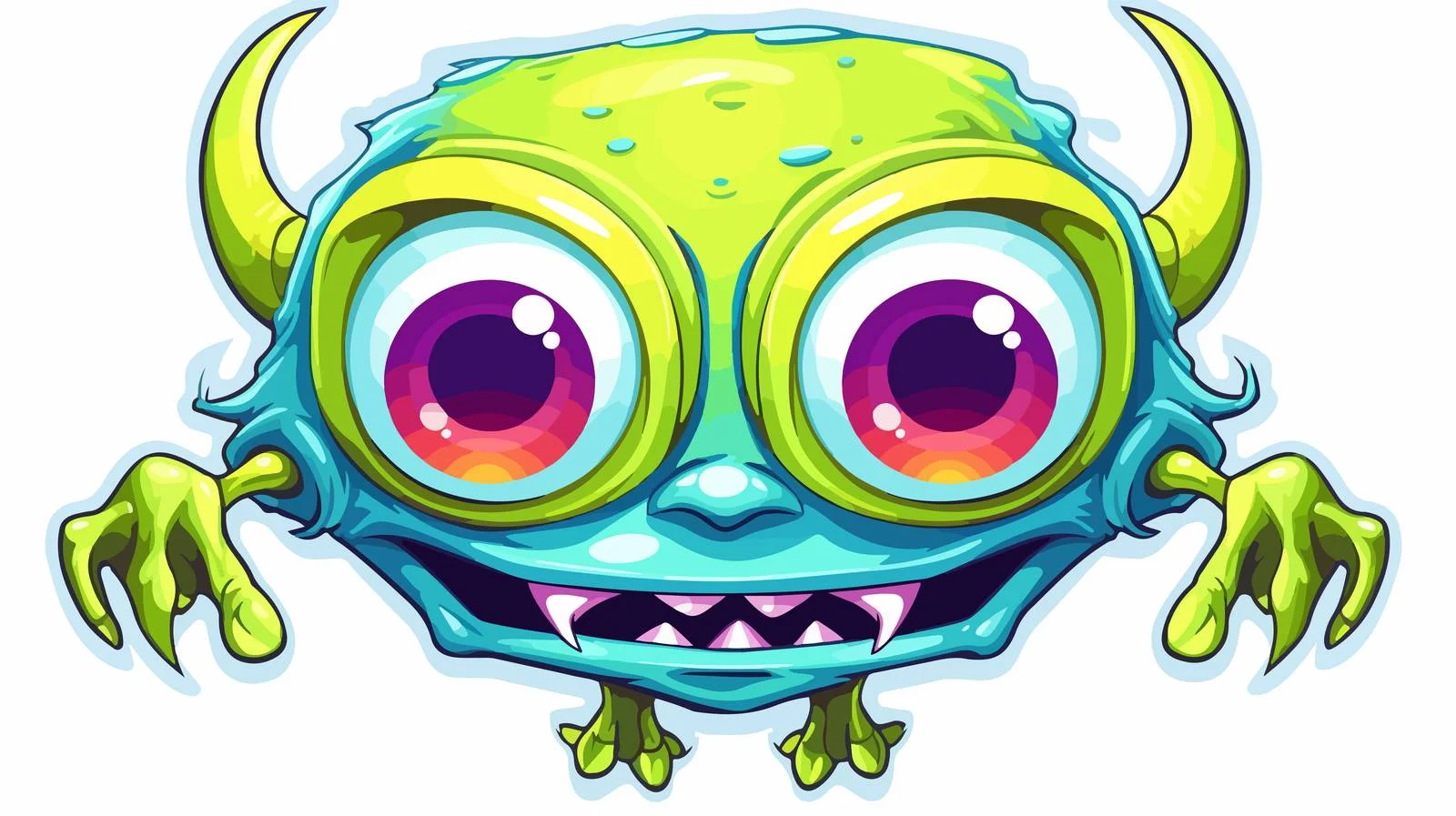 Weird Cartoon Alien Sticker Illustration — free download from Dotvec