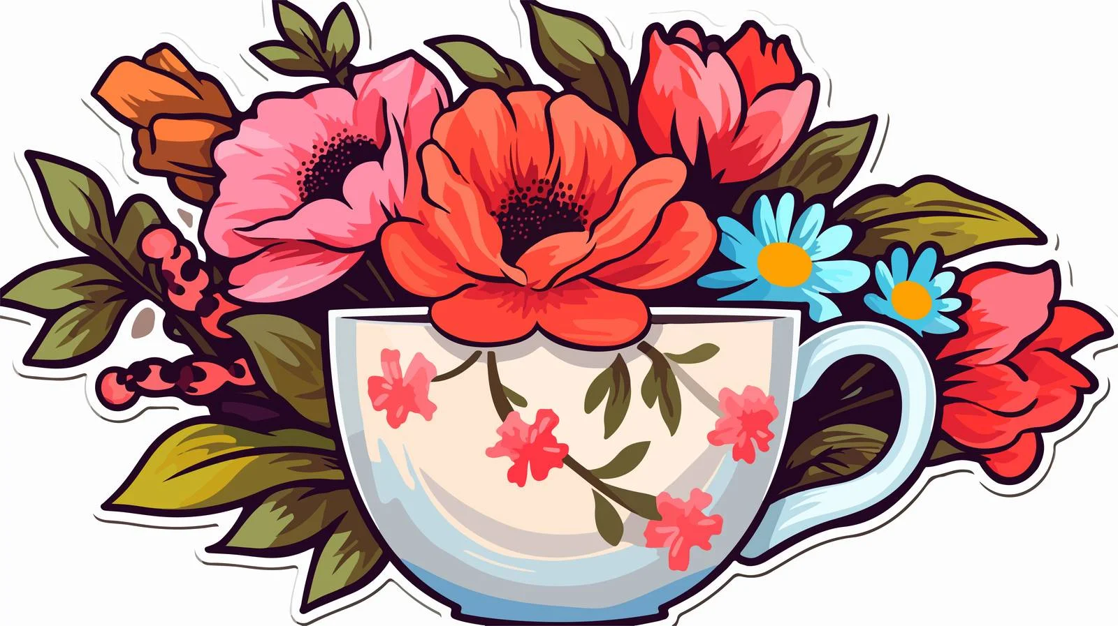 Traditional Cup Tattoo Sticker — free download from Dotvec