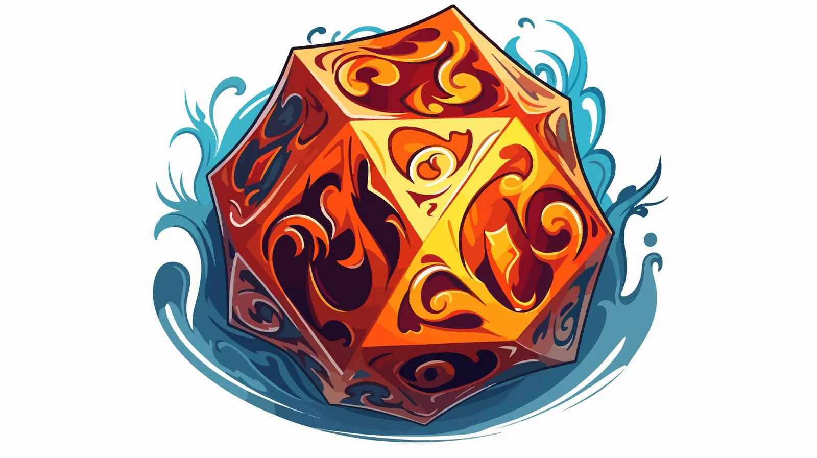 Traditional Style D20 Dice Tattoo Sticker — free download from Dotvec