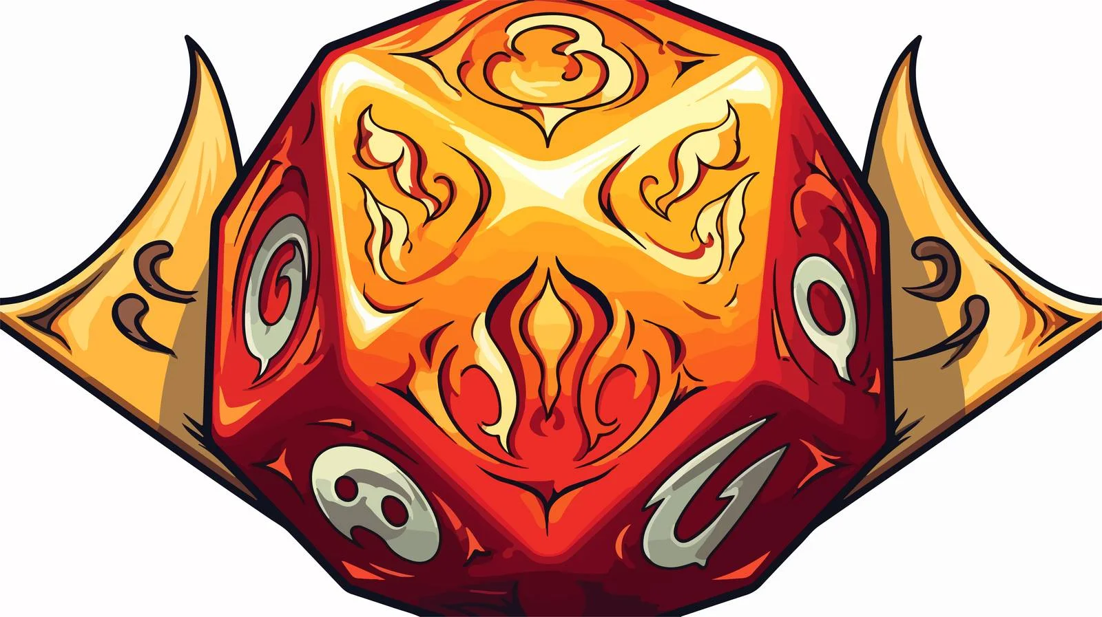 Traditional Style D20 Dice Tattoo Sticker — free download from Dotvec