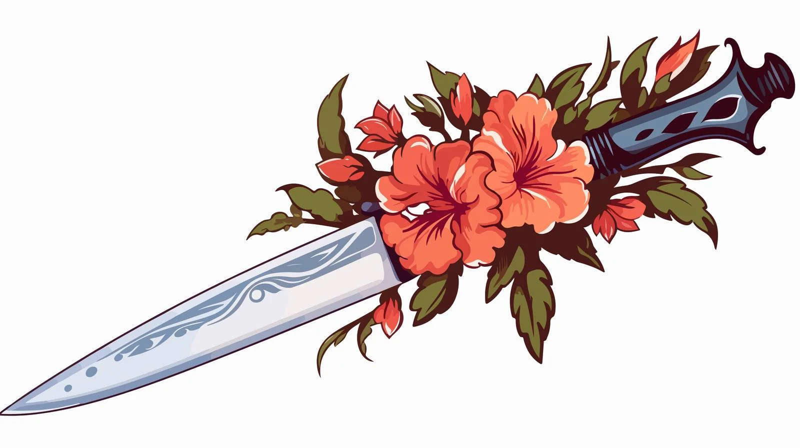Traditional Dagger Tattoo Sticker — free download from Dotvec