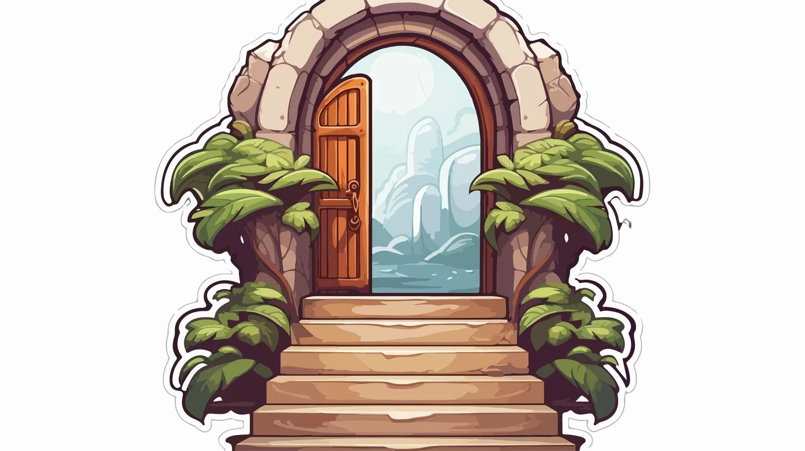 Traditional Style Doorway Tattoo Sticker — free download from Dotvec