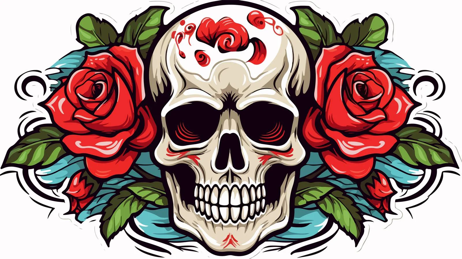 Traditional Style Skull Tattoo Sticker — free download from Dotvec