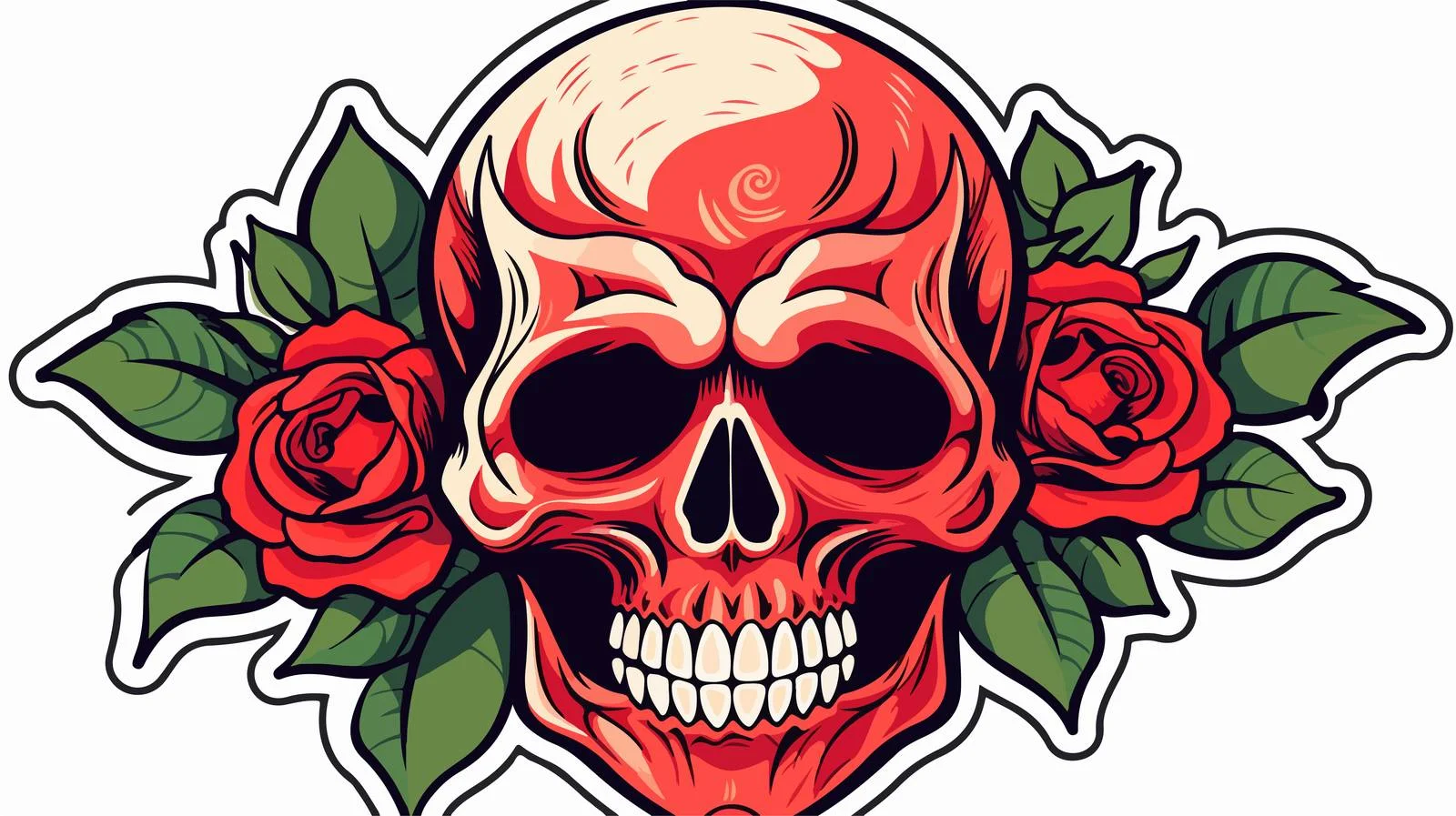 Traditional Skull Tattoo Sticker — free download from Dotvec