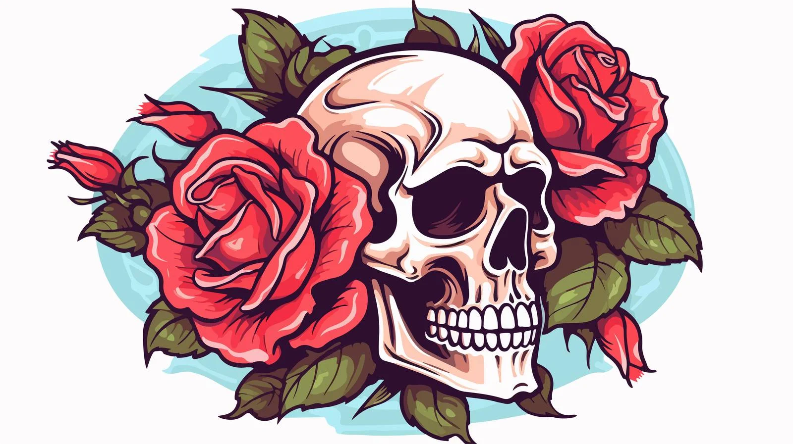 Traditional Skull Tattoo Sticker — free download from Dotvec