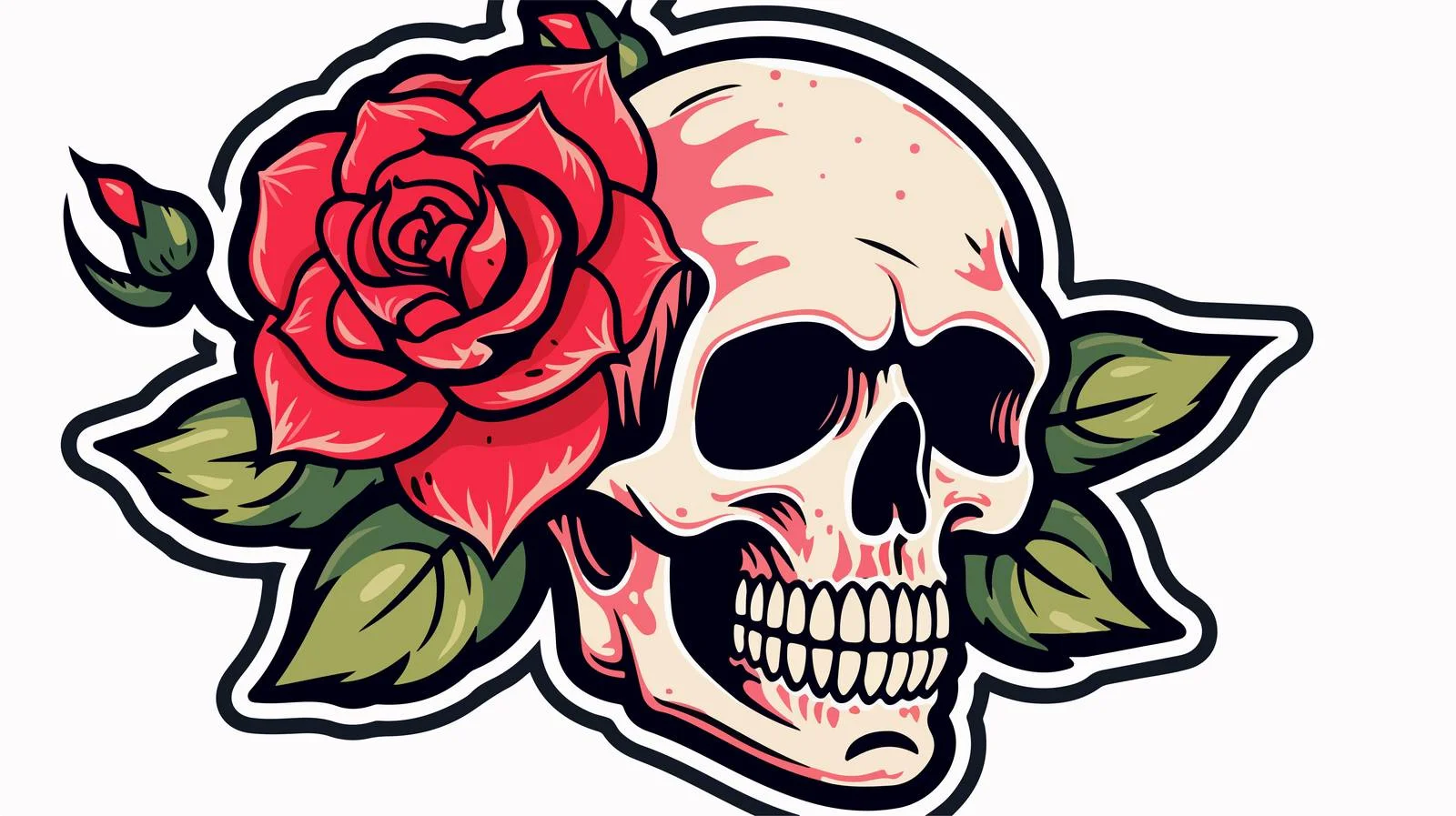 Traditional Style Skull Tattoo Sticker — free download from Dotvec