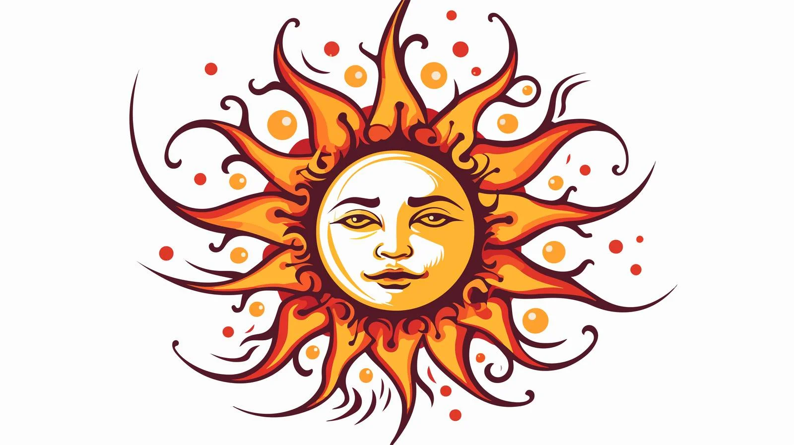 Traditional Style Sun Tattoo Sticker — free download from Dotvec