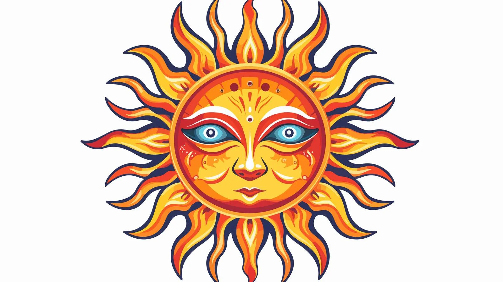 Traditional Sun Tattoo Sticker — free download from Dotvec