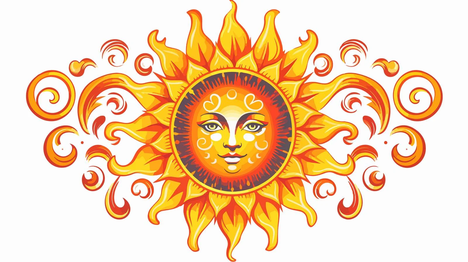 Traditional Sun Tattoo Sticker — free download from Dotvec