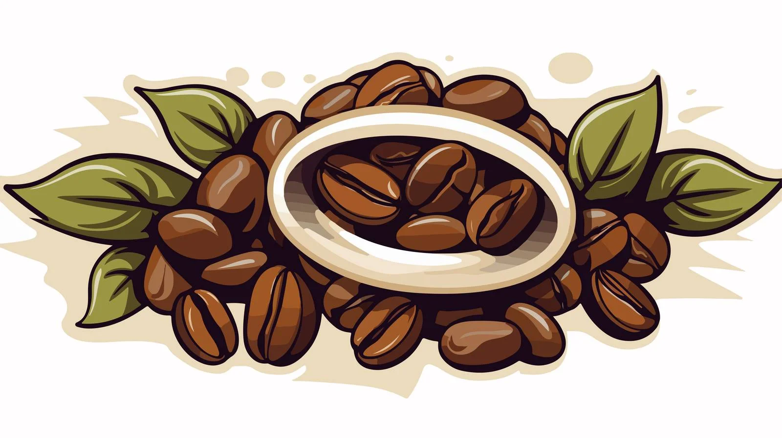 Traditional Coffee Bean Tattoo Sticker — free download from Dotvec