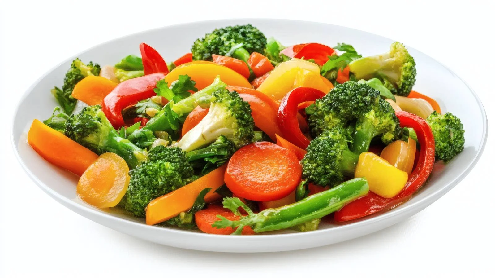 Vibrant Stir-Fried Vegetables on White Background — free download from Dotvec