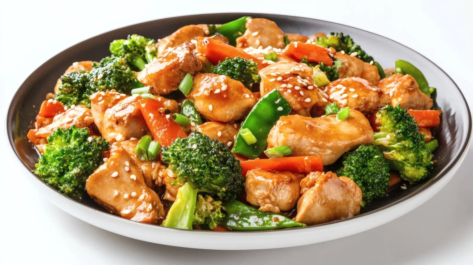 Savory Chicken Stir-Fry on White Background — free download from Dotvec