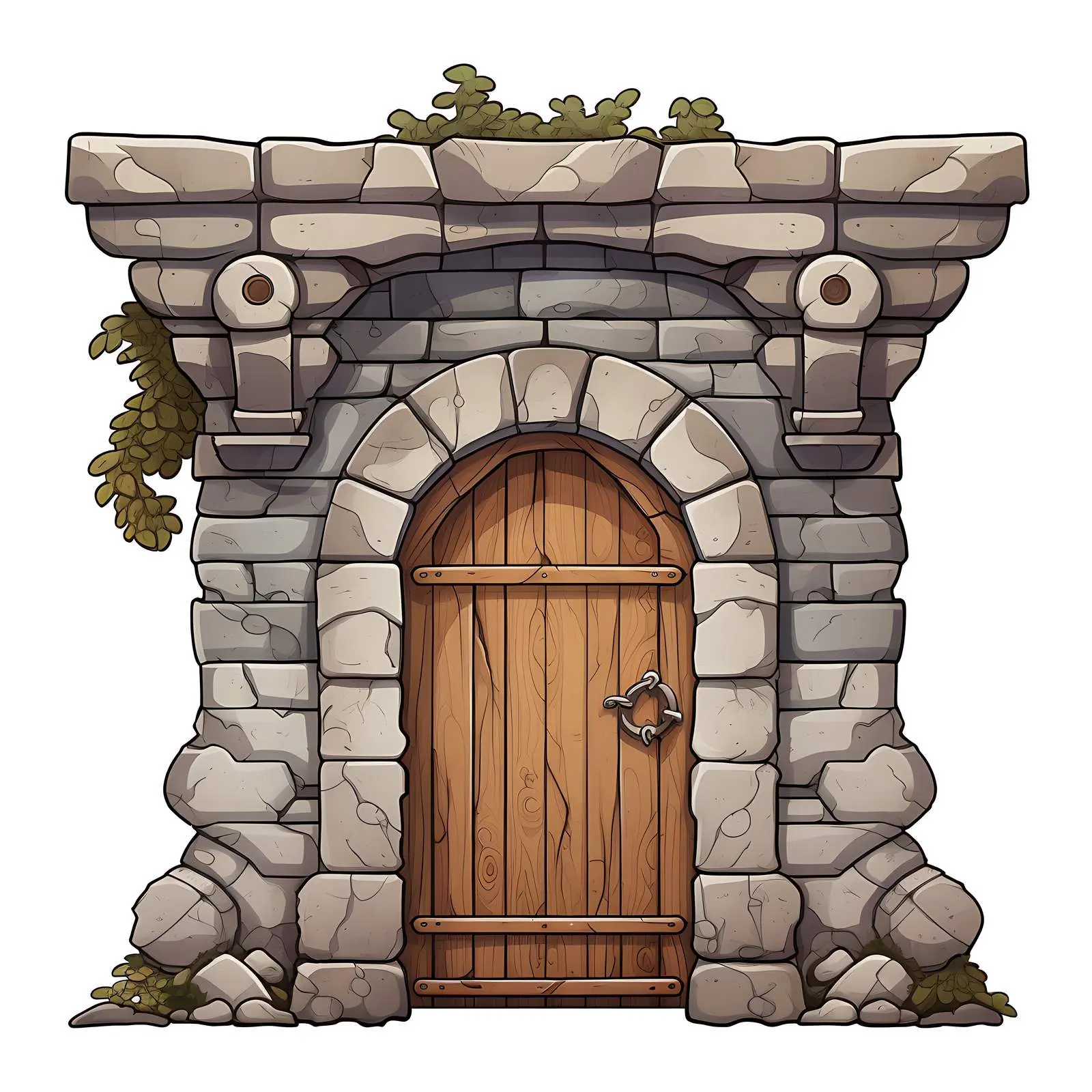 Stone Doorway with Decorative Pantile Roof — free download from Dotvec