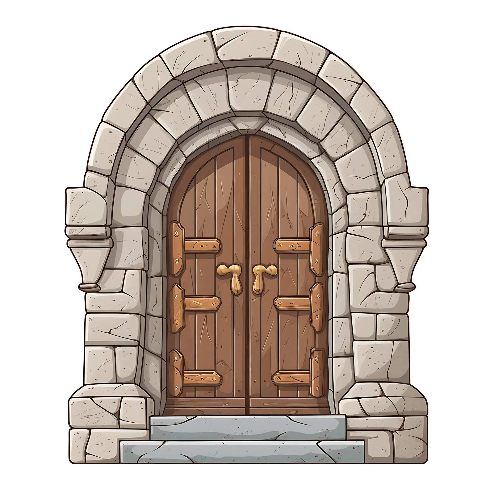 Stone Doorway with Decorative Pantile Roof — free download from Dotvec