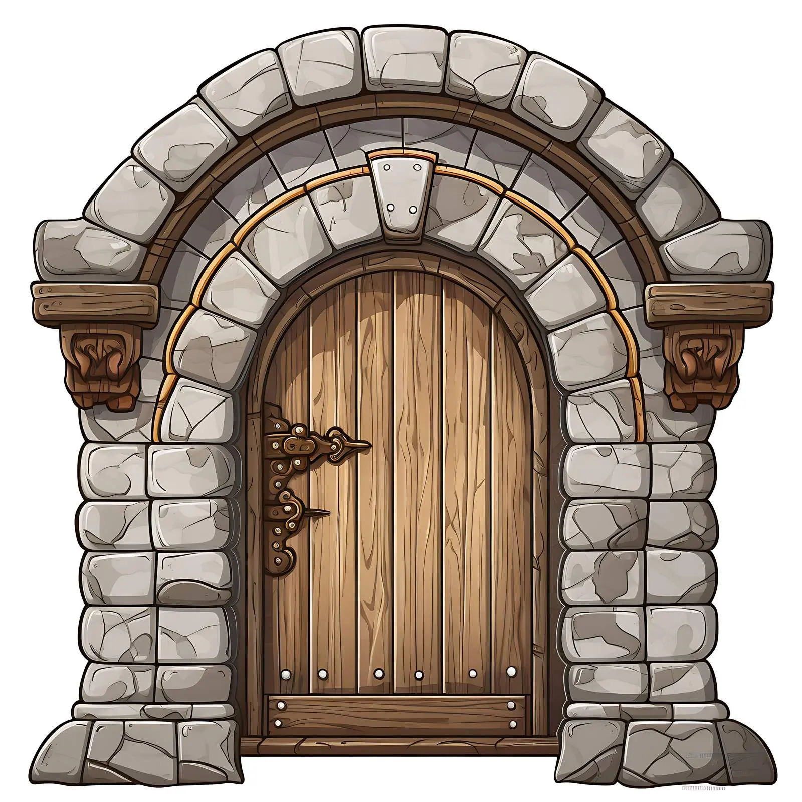 Decorative Stone Doorway with Pantile Roof — free download from Dotvec