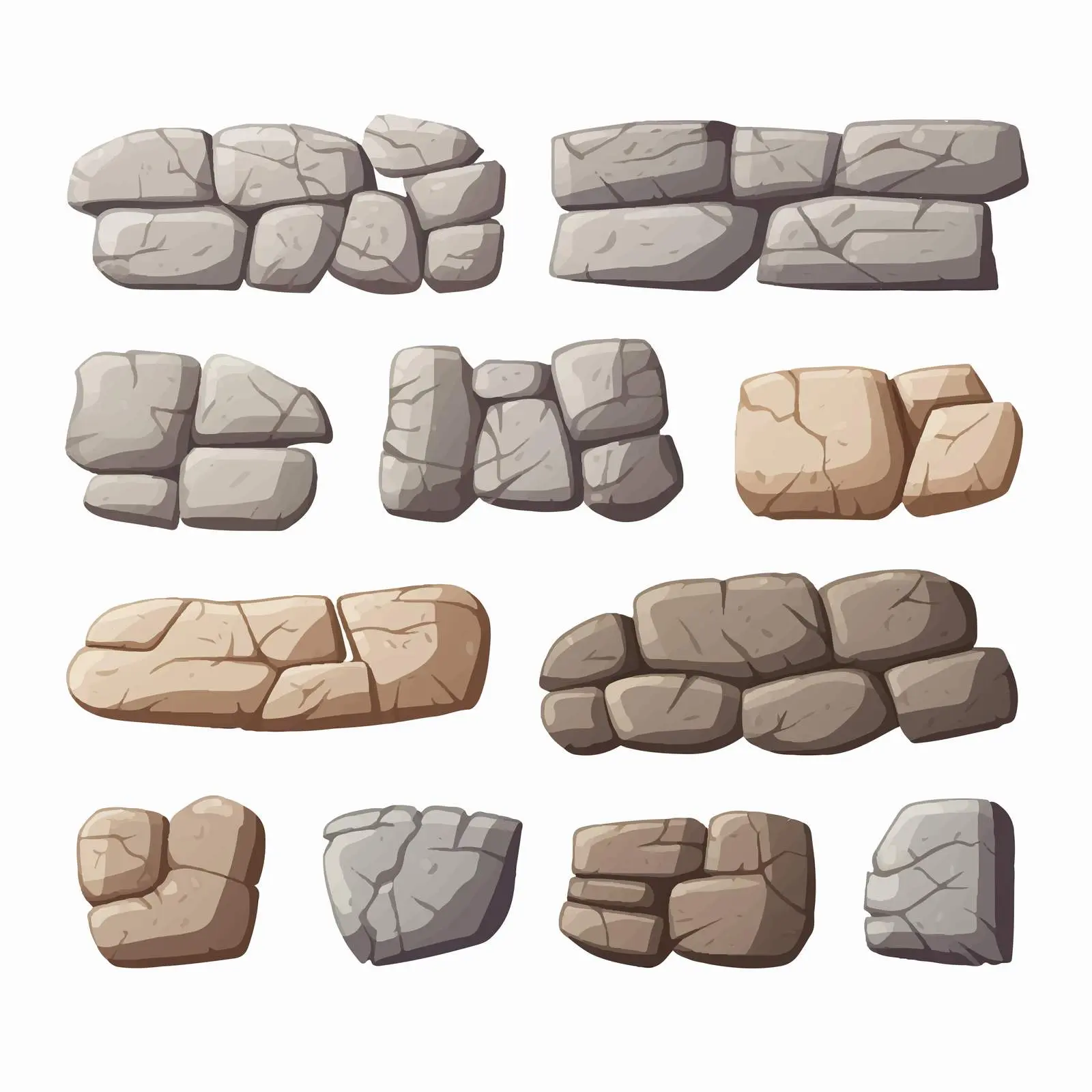 Stone Line Vector Illustration on White Background — free download from Dotvec