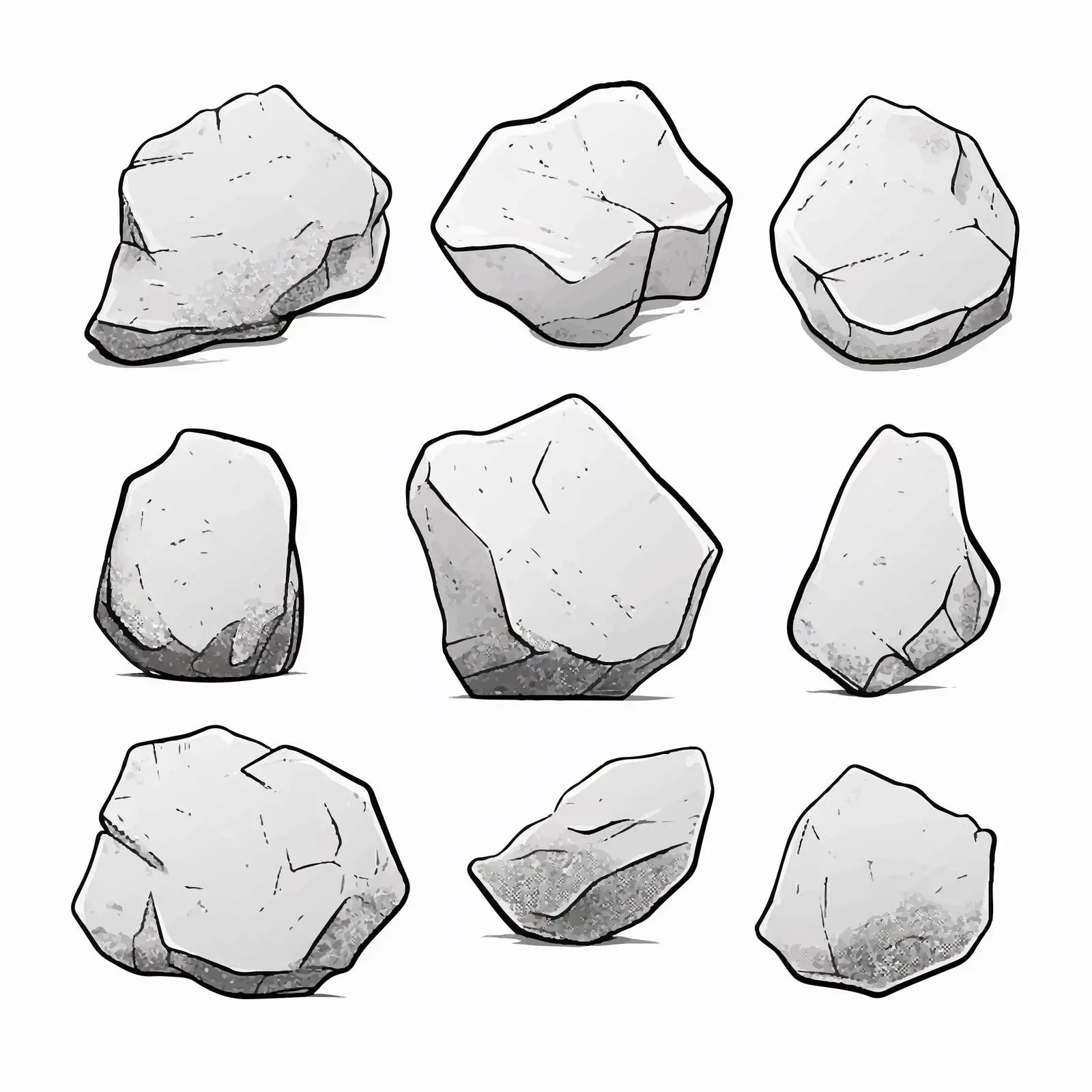 Cartoon Stone Outline Vector Illustration — free download from Dotvec