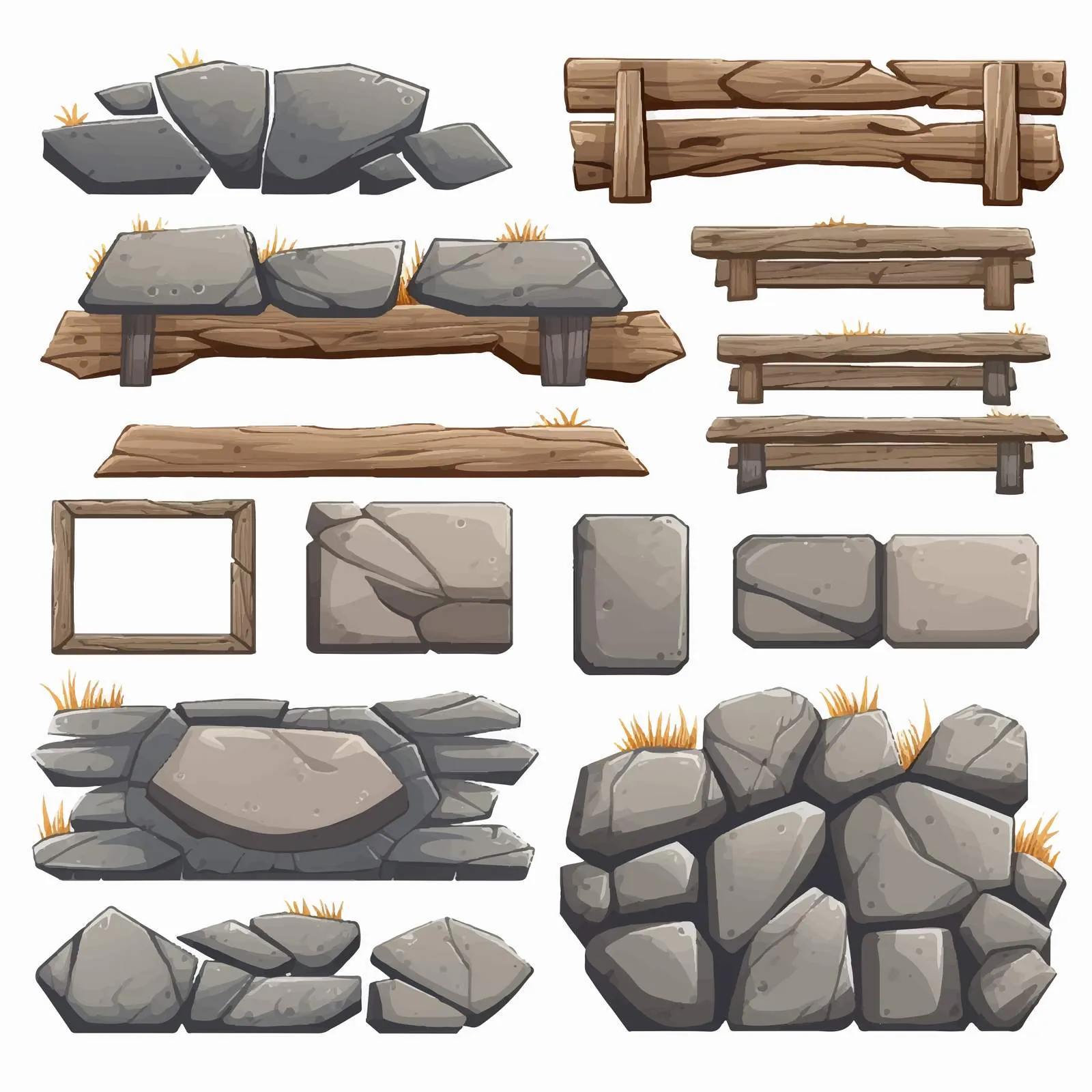 Stone Plates and Boards for Game Design — free download from Dotvec