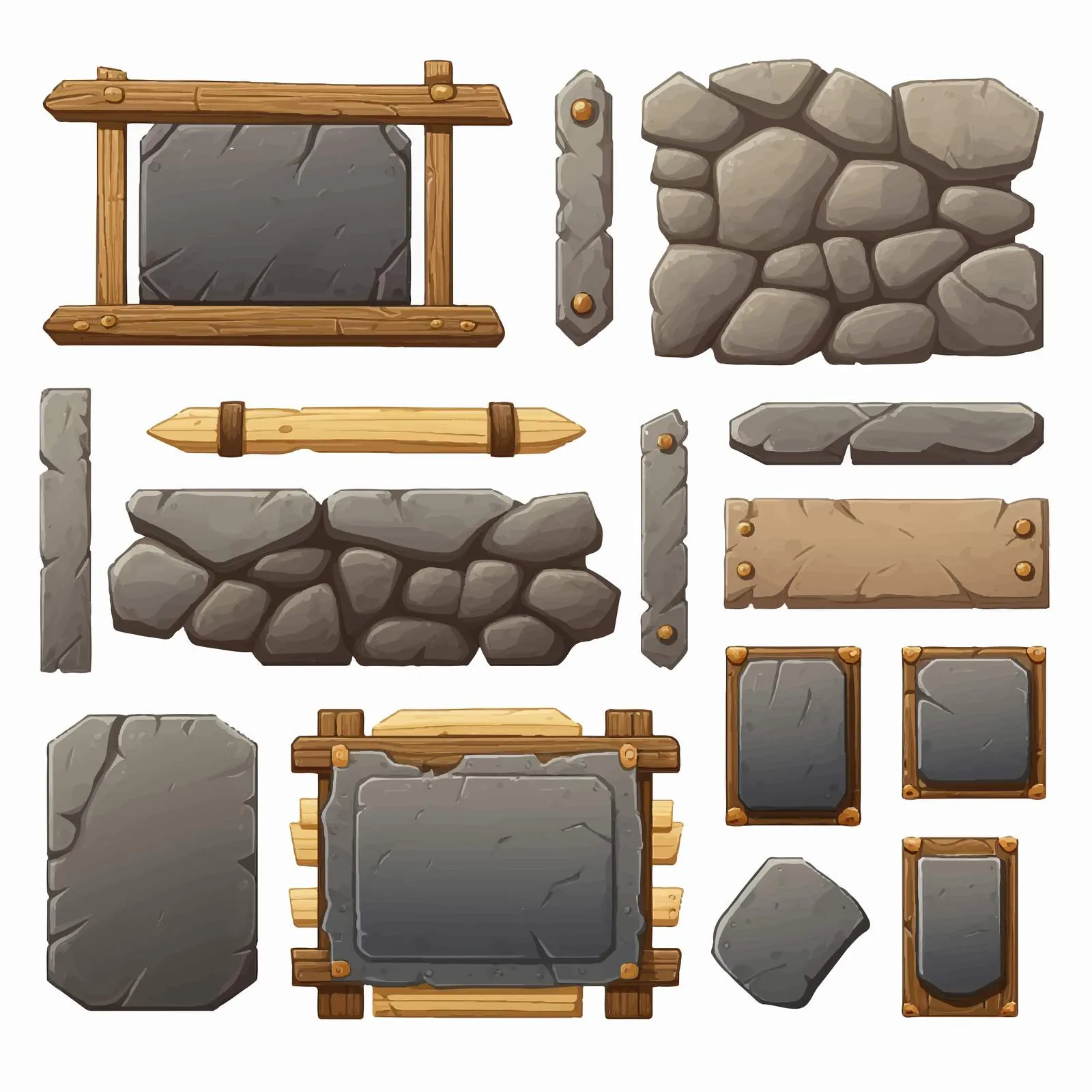 Stone Plates and Boards for Game Design — free download from Dotvec