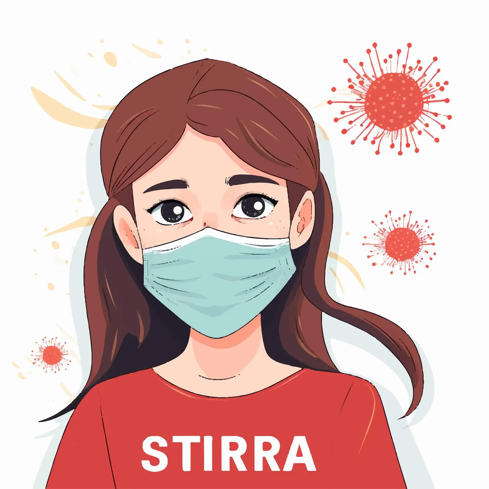 Girl Wearing Medical Mask Coronavirus Awareness Banner – free virus protection image from Dotvec