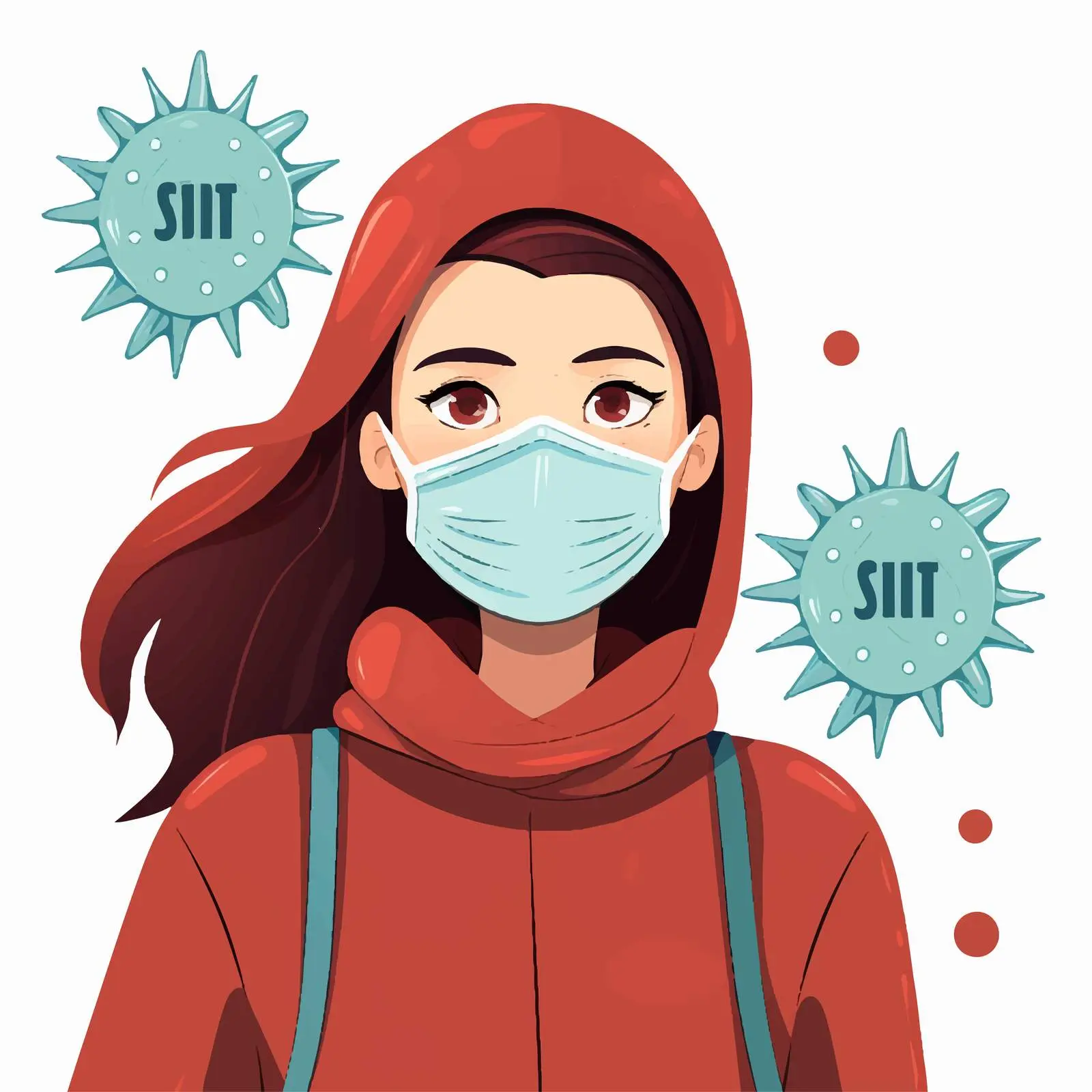 Girl Wearing Medical Mask Coronavirus Awareness Banner — free download from Dotvec