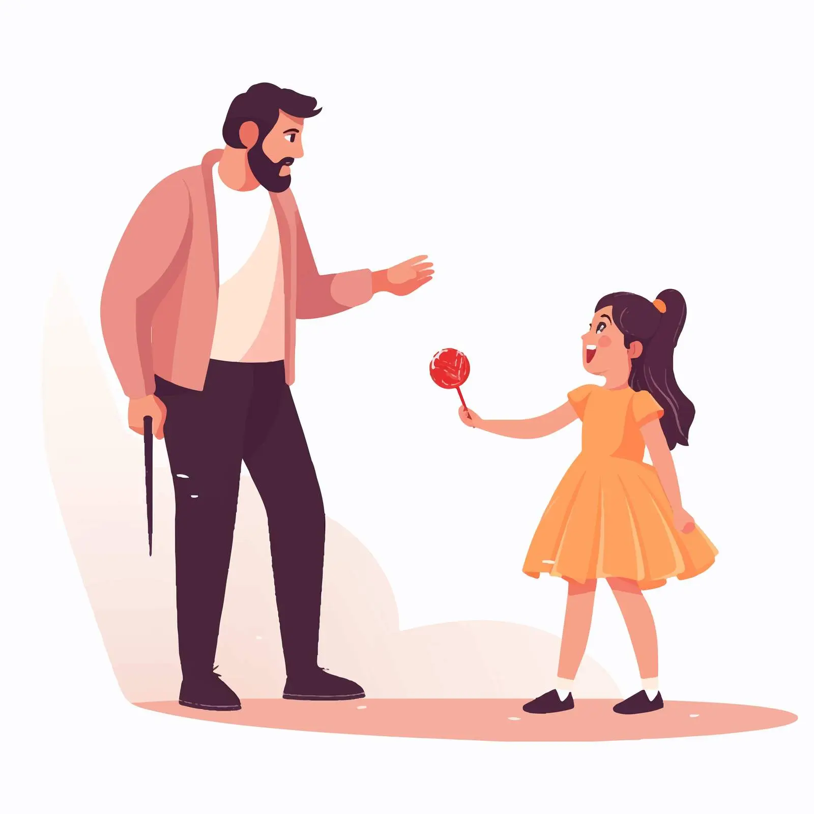Stranger Treating Girl with Sweet Candy – free friendliness image from Dotvec