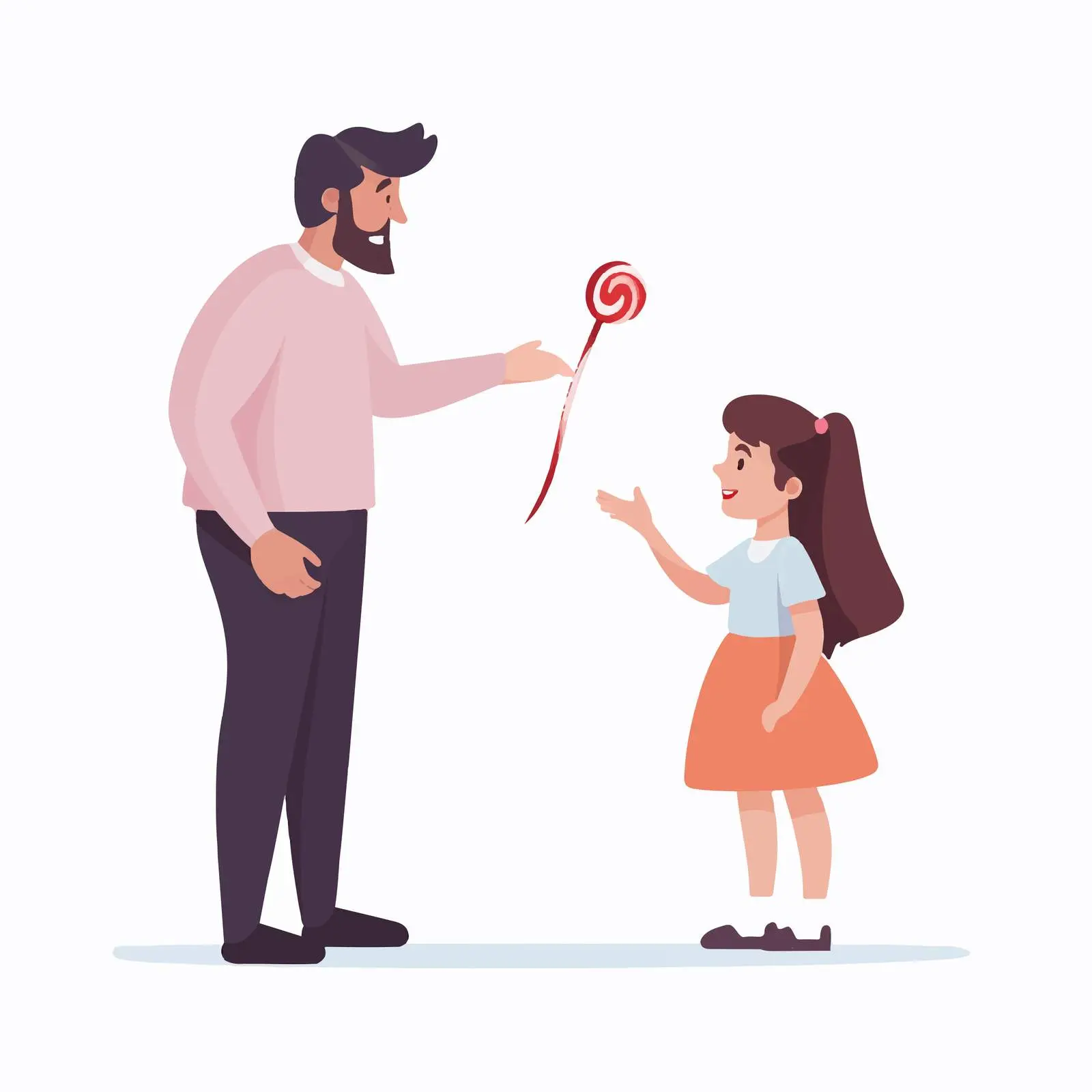 Man Giving Candy to Girl Child — free download from Dotvec