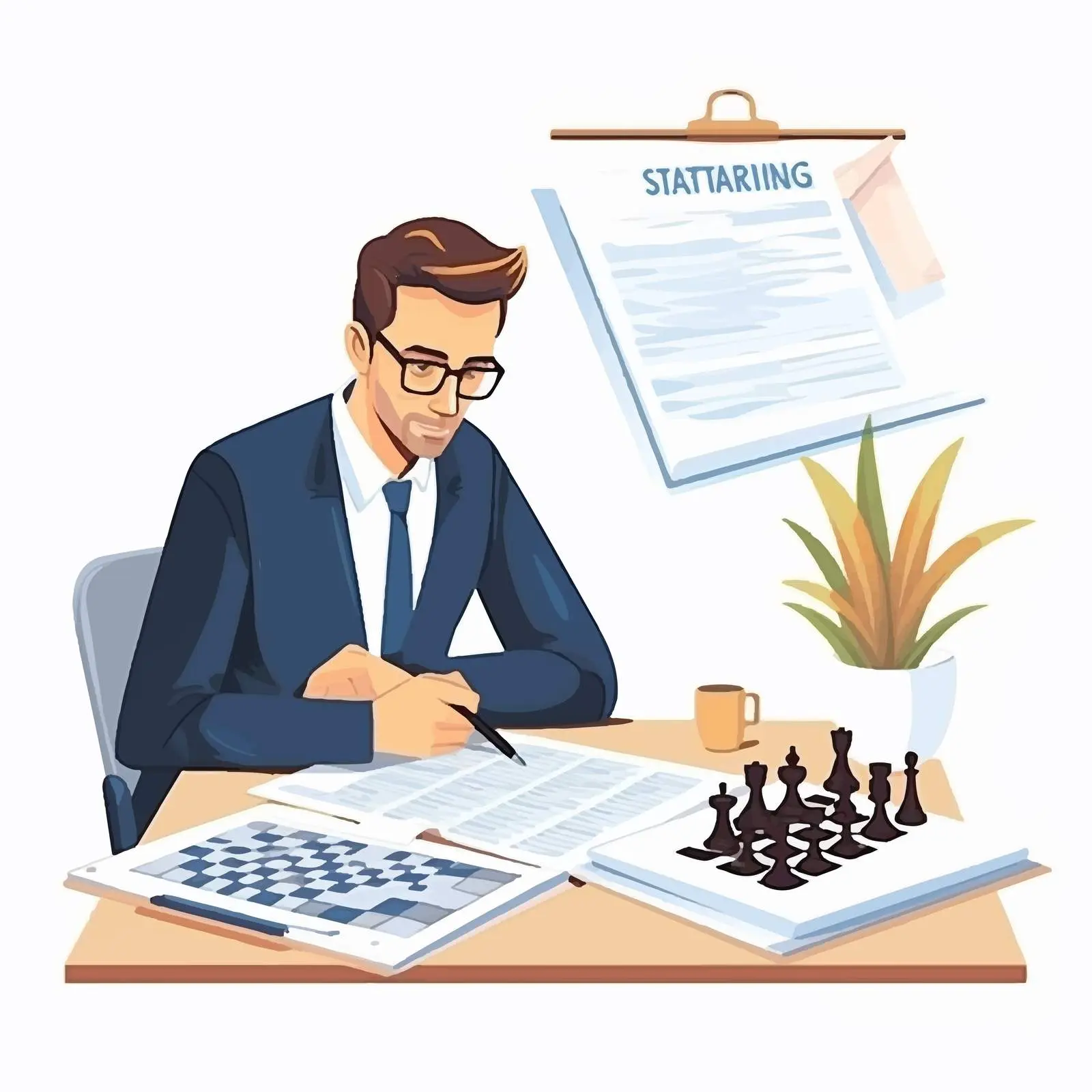 Vector Cartoon Illustration of Strategic Planning — free download from Dotvec