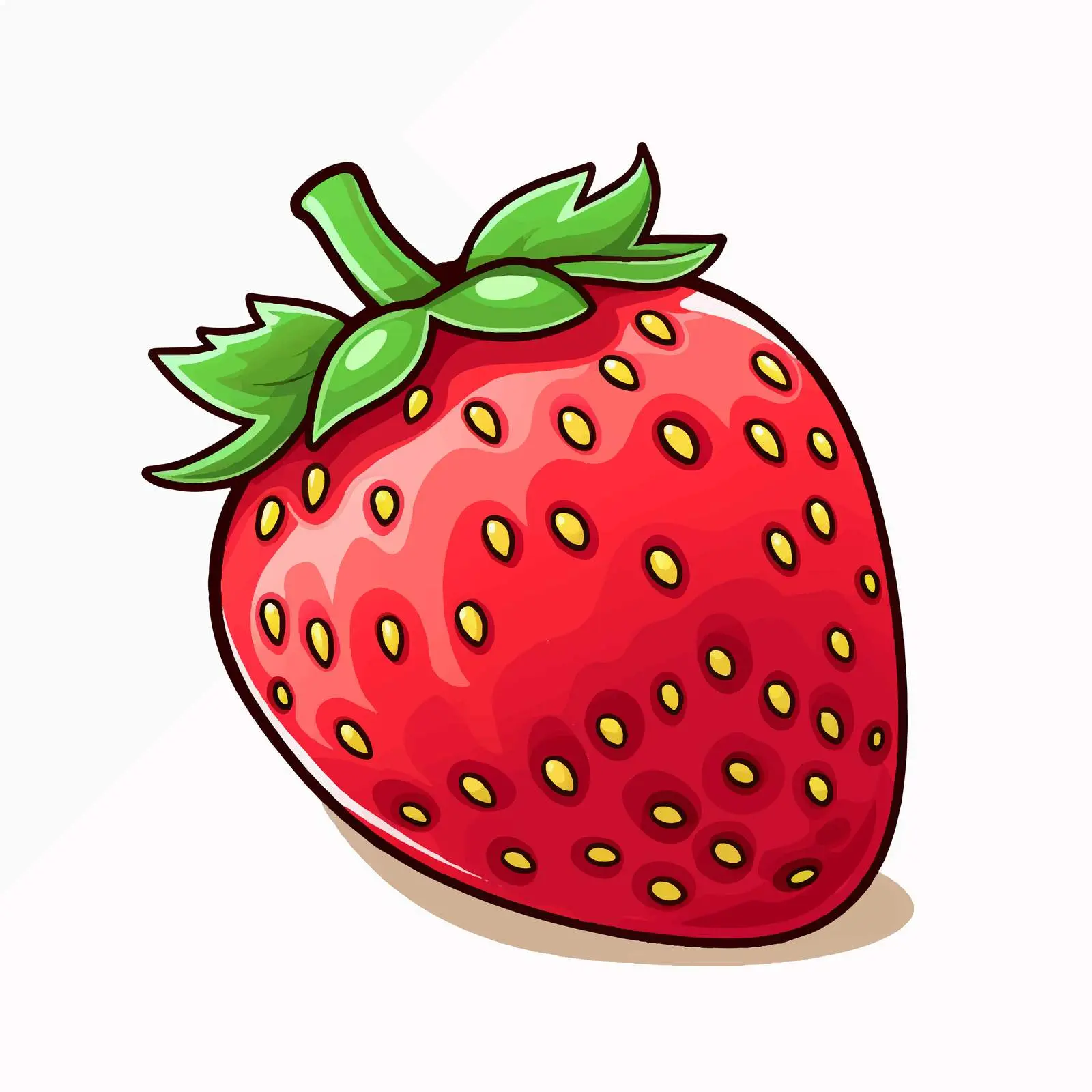 Fresh Strawberry Cartoon Vector Illustration — free download from Dotvec