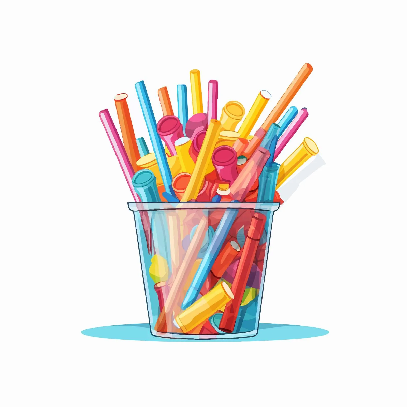 Crumpled Plastic Straws and Disposable Utensils Waste — free download from Dotvec