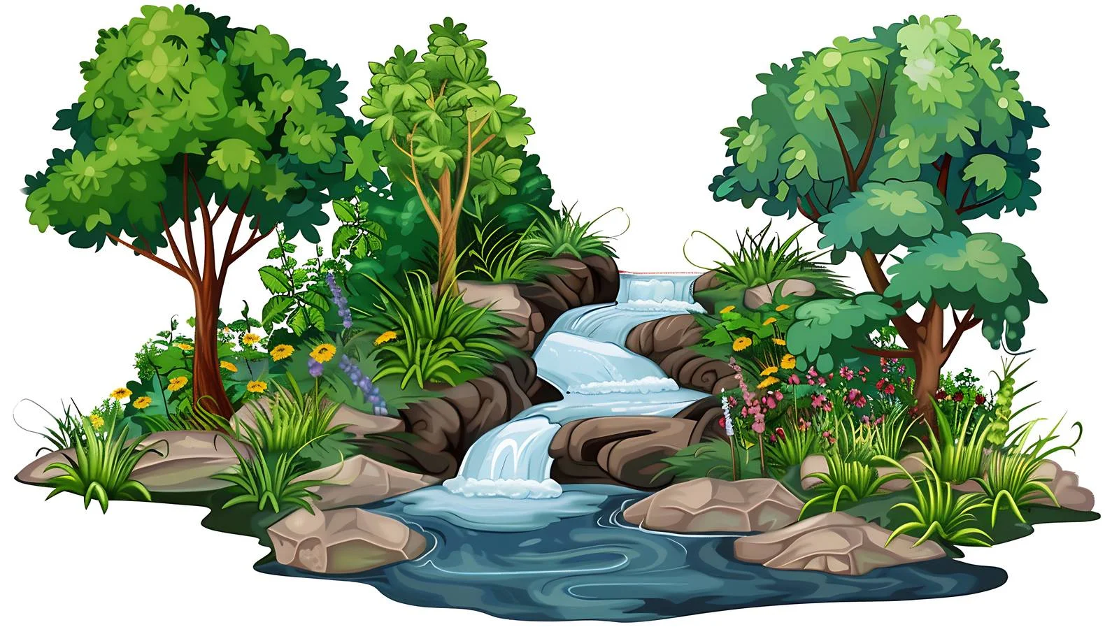 Tranquil Stream in Isolated Forest Setting — free download from Dotvec