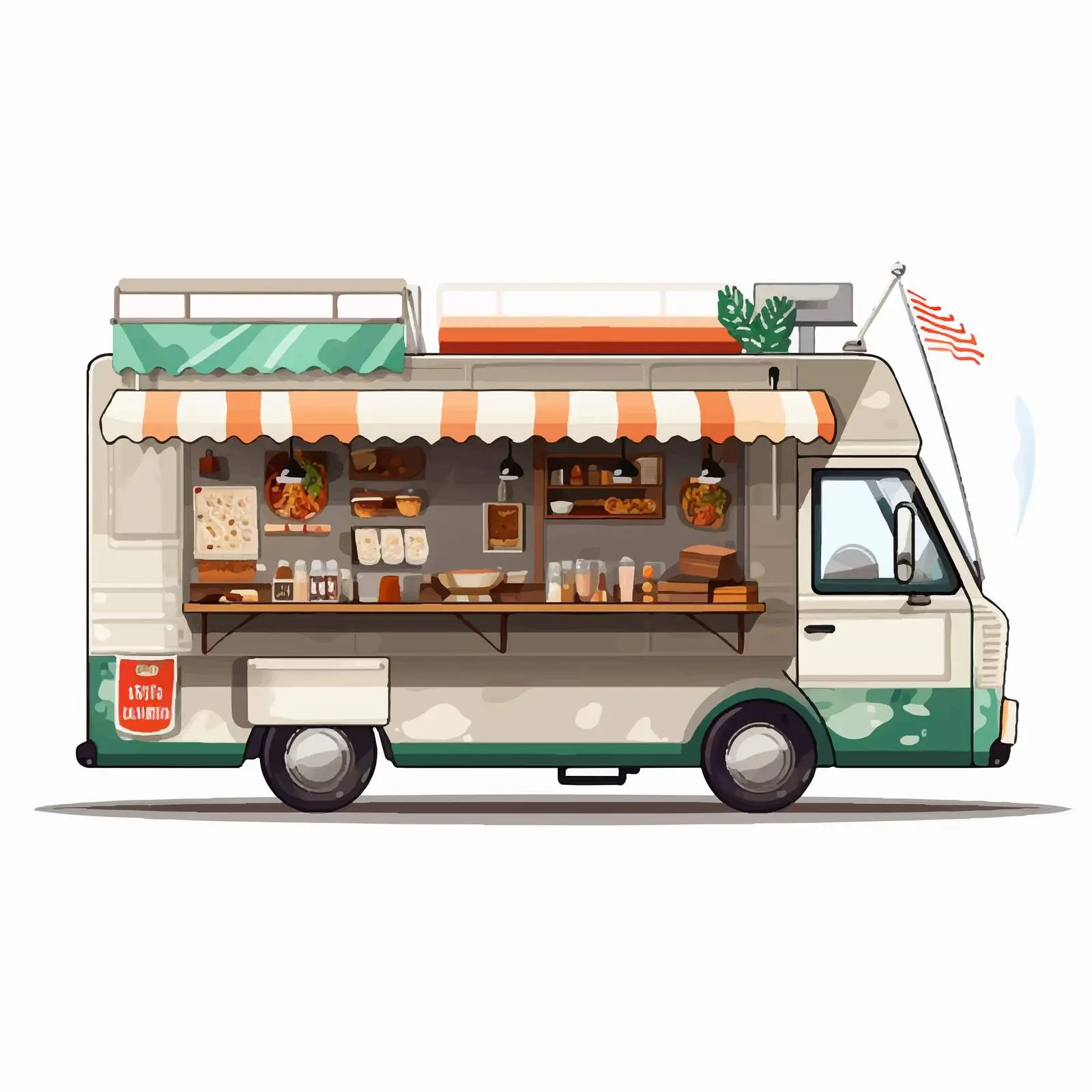 Mobile Cafe Van Selling Falafel Street Food – free street vendor image from Dotvec