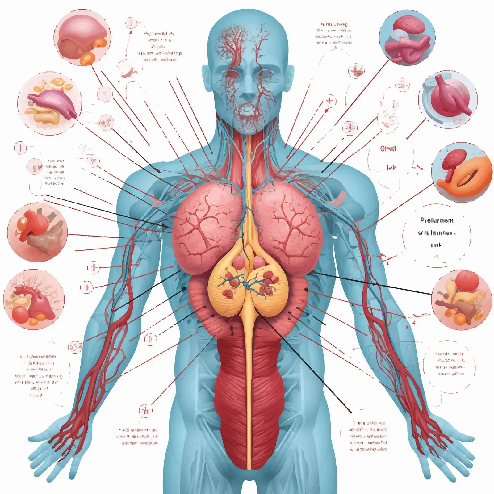 Stress Response Anatomical Diagram with Inner Organs — free download from Dotvec