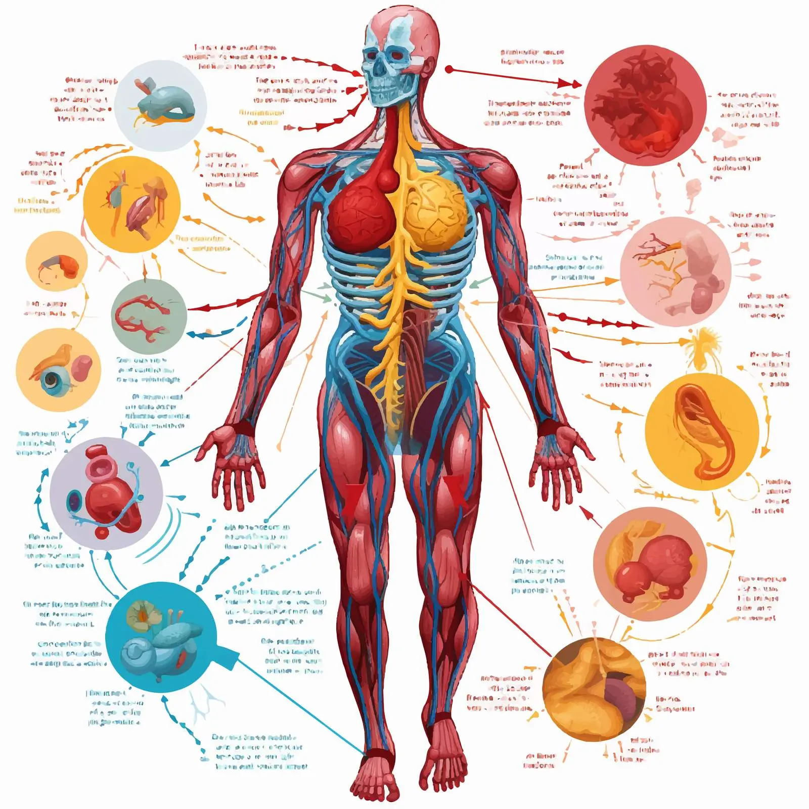 Anatomical Diagram of Stress Response and Inner Organs — free download from Dotvec