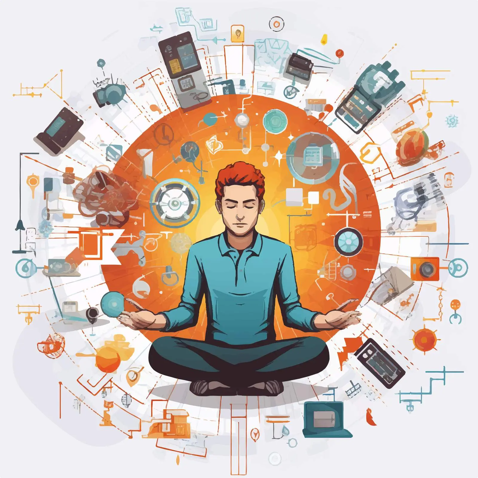 Stress Response System Vector Illustration – free adrenaline image from Dotvec