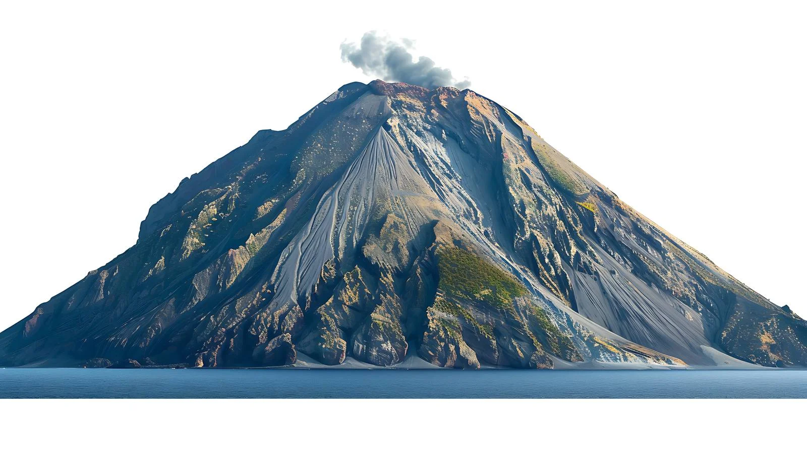 Stromboli Volcano Italy White Background Isolated — free download from Dotvec