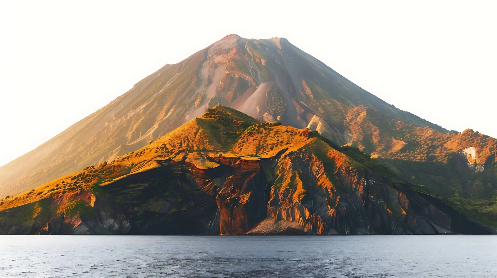 Stromboli Volcano in Italy on White Background — free download from Dotvec