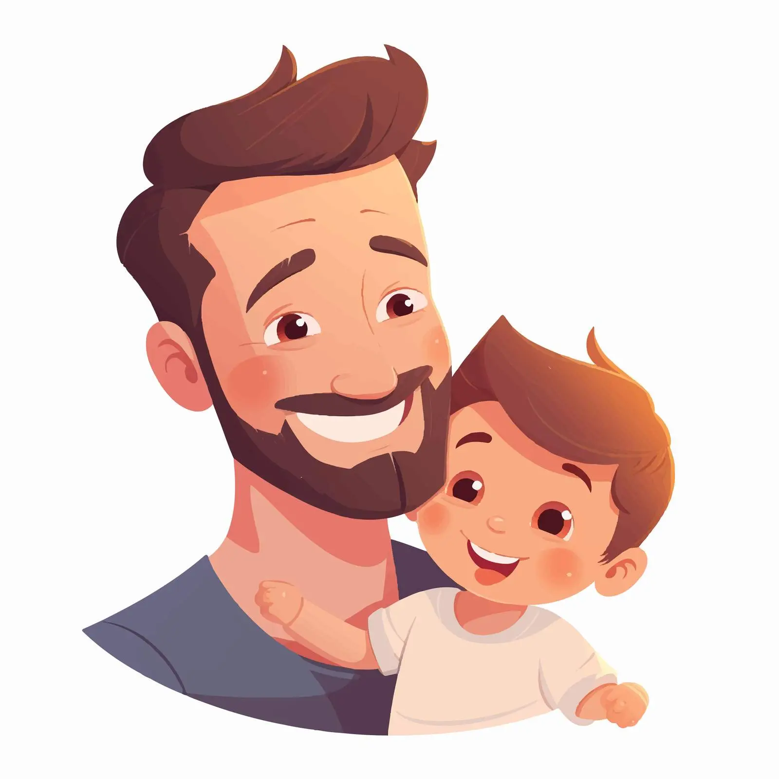 Happy Father's Day Vector Card with Father and Baby – free fatherhood image from Dotvec