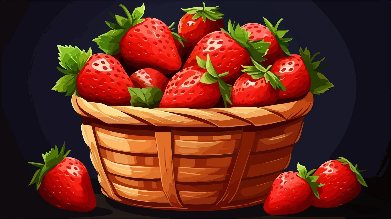 Fresh Strawberries in Quality Basket — free download from Dotvec