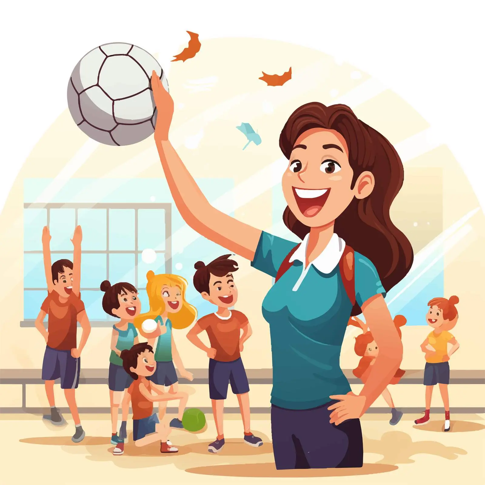 Student Engaged in Physical Education Class Illustration — free download from Dotvec