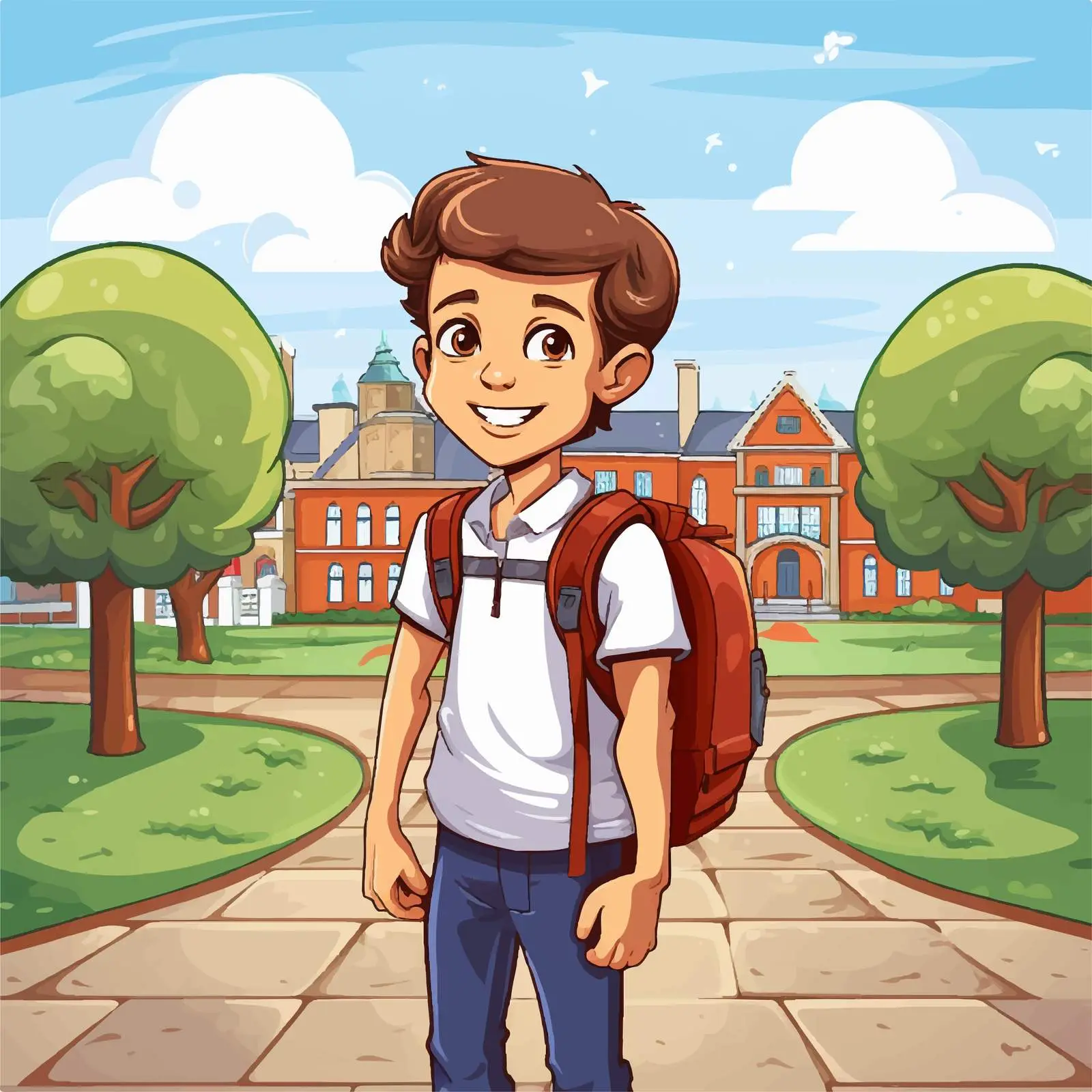 Students Playing on School Playground Illustration — free download from Dotvec